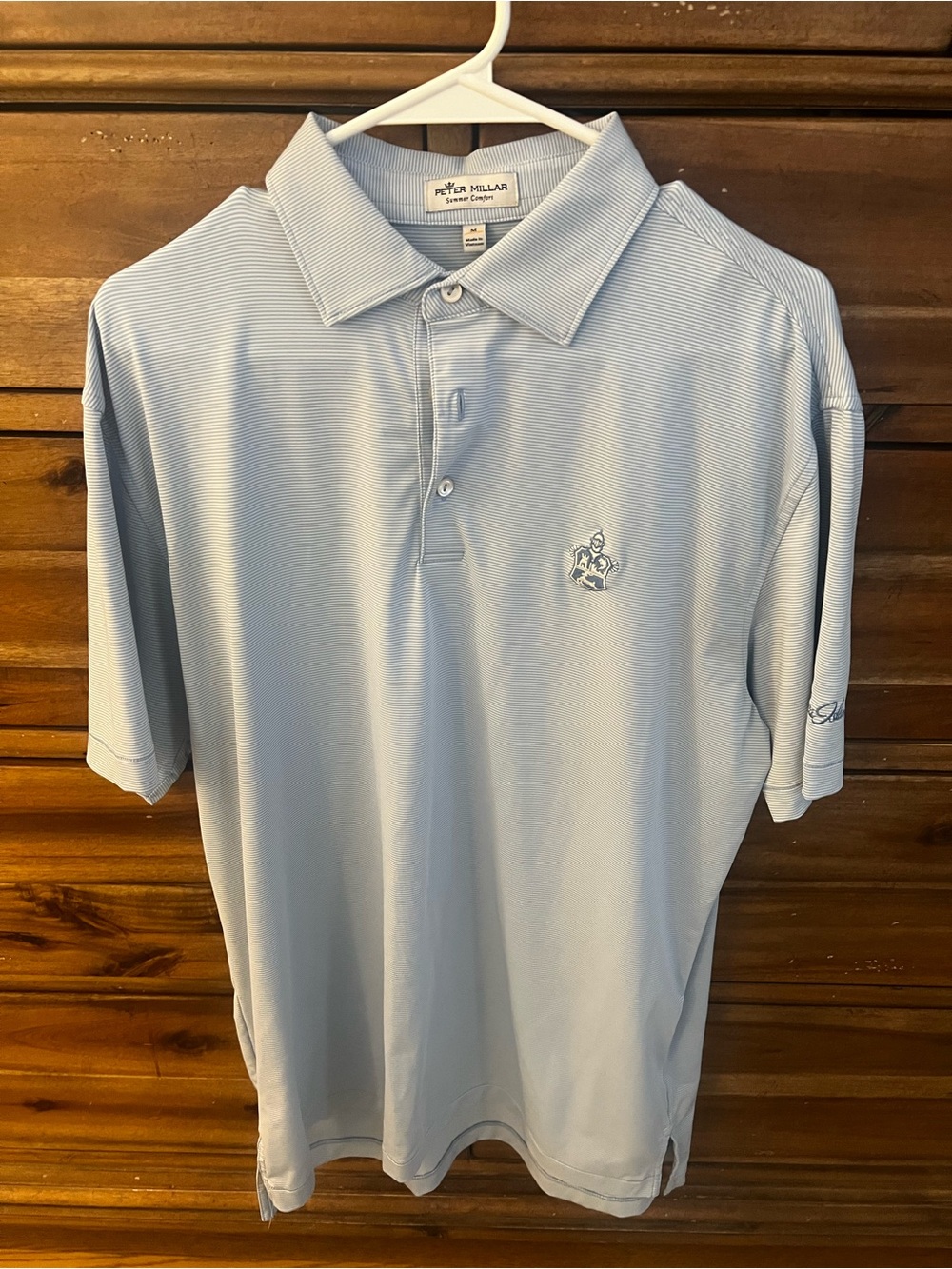 Peter Millar Summer Comfort Butler National Golf Club Polo Blue Stripe Men’s M